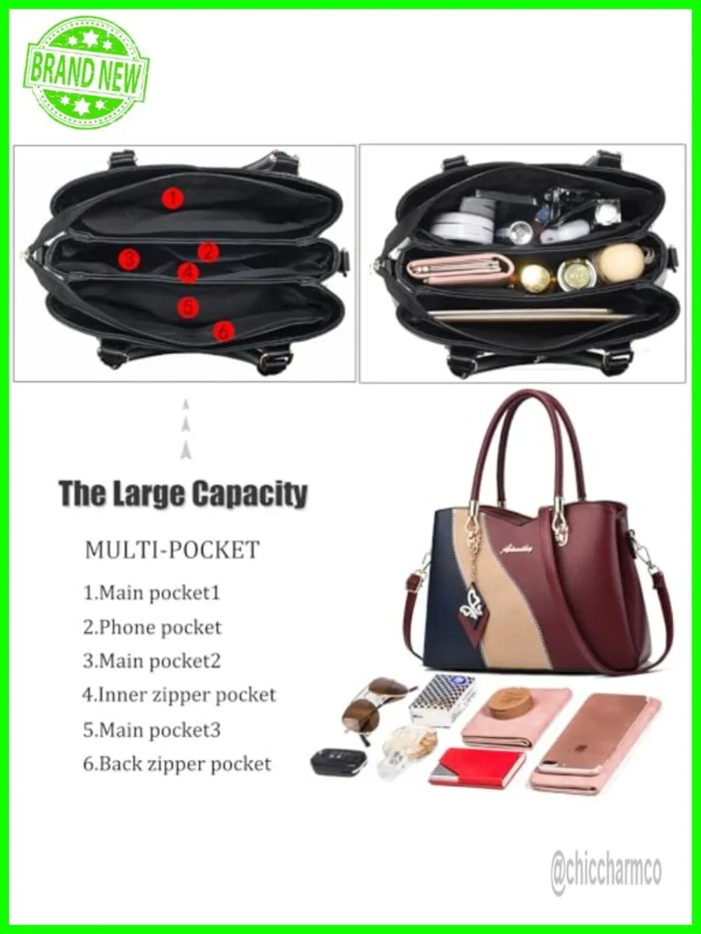 Women's Satchel Handbag Synthetic Leather Tote Crossbody Shoulder Bag